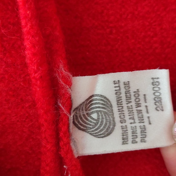 Geiger Tyrol Size 36 Austria Pure New Wool Red Button Front Sweater Jacket - Picture 11 of 16